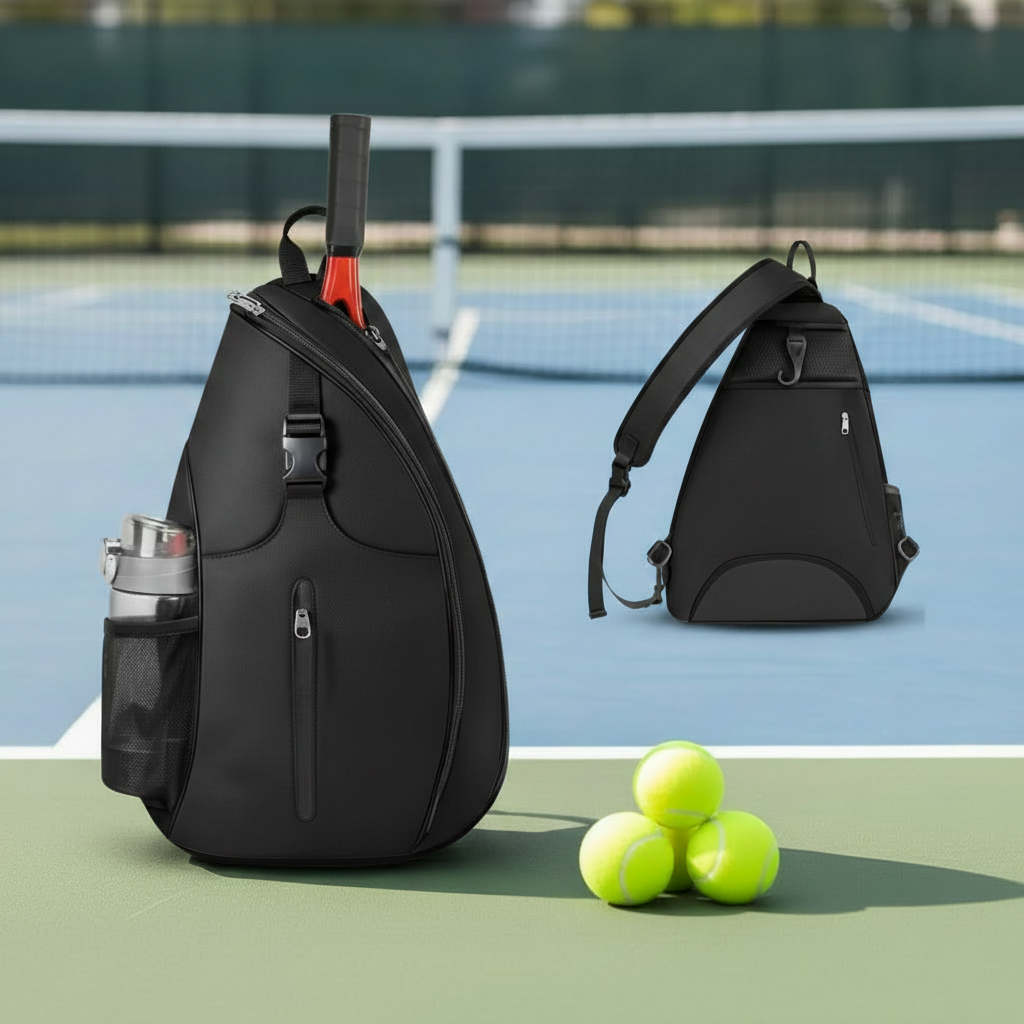 Black Pickleball Sling Backpack