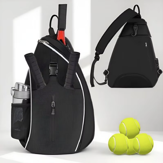 CourtEdge Pro Pickleball Sling Backpack - Black