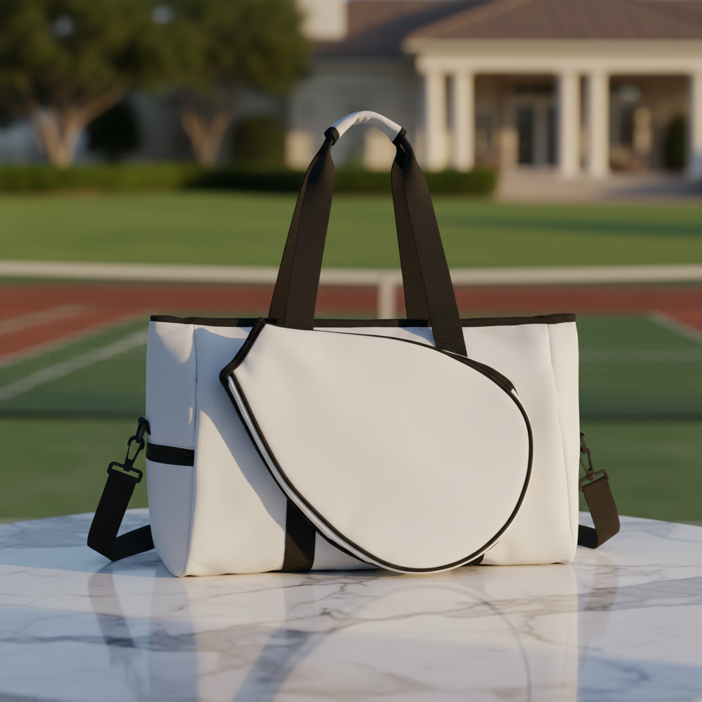 White Pickleball Tote Bag