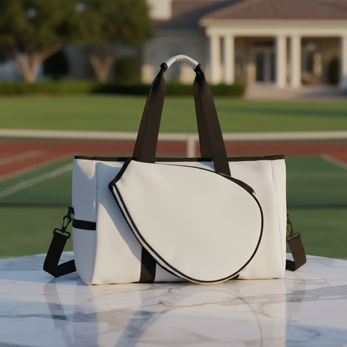 White Pickleball Tote Bag