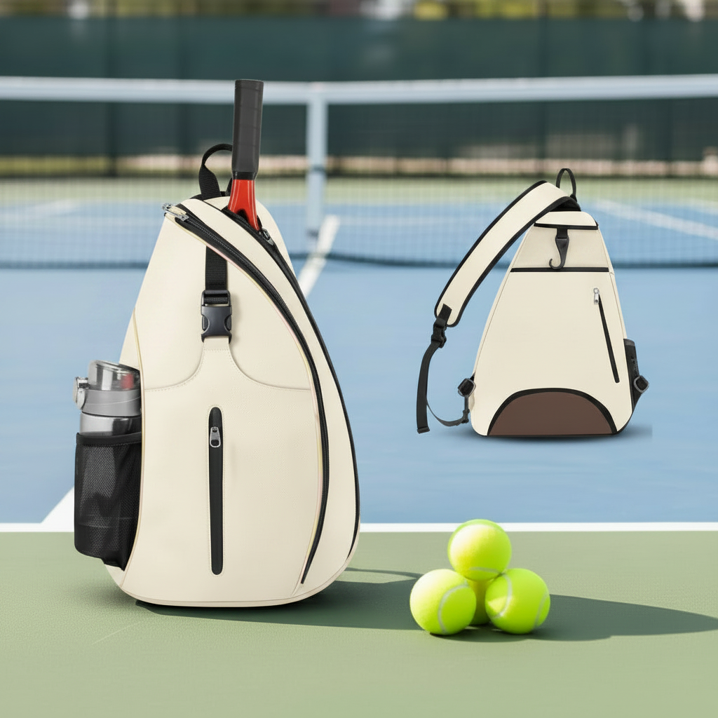 Lighter Beige Pickleball Sling Backpack